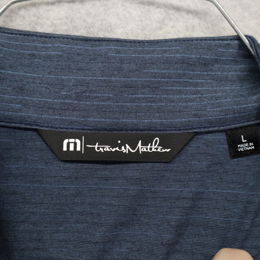 Travis Mathew 1/4 Zip Pullover Mens Large Active Golf Mock Neck Blue Long Sleeve - Picture 4 of 13